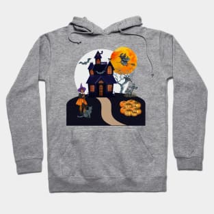 Spooky Halloween haunted house. Hoodie